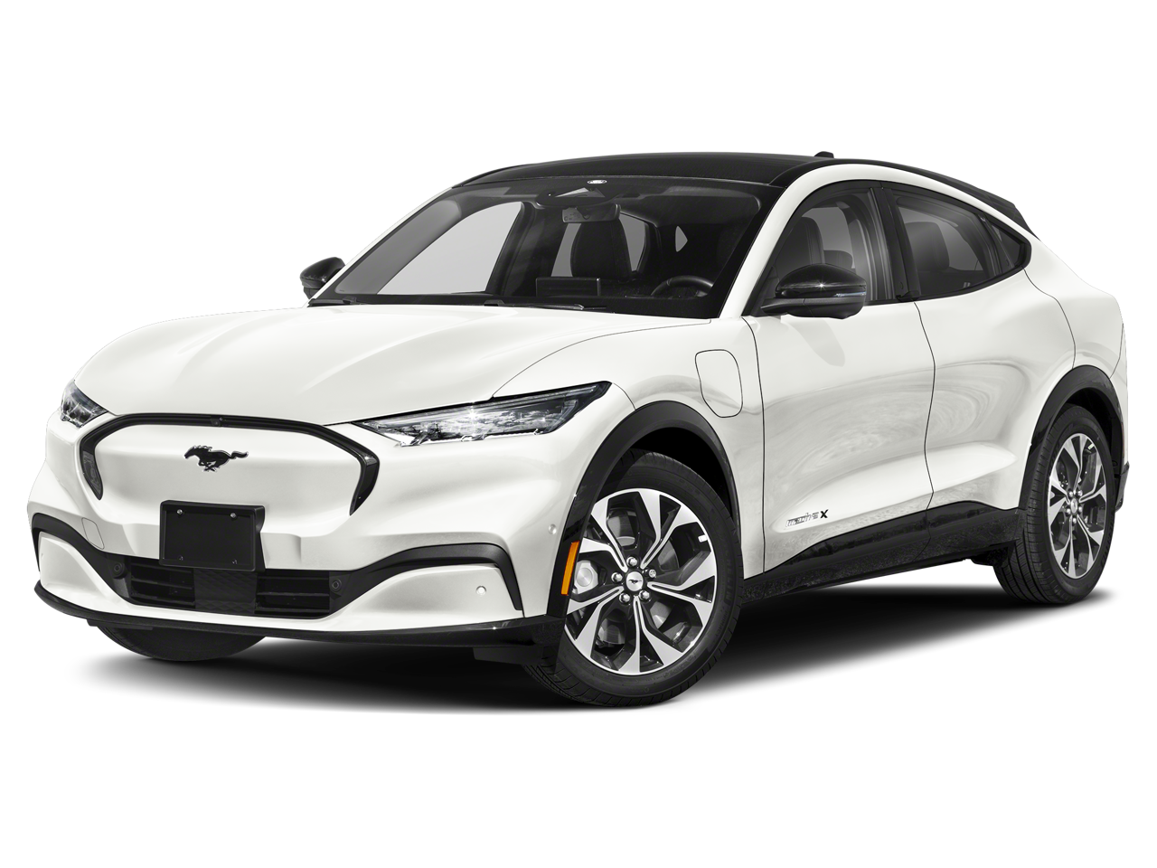 2023 Ford Mustang Mach-E Premium in White Metallic — front three-quarter view