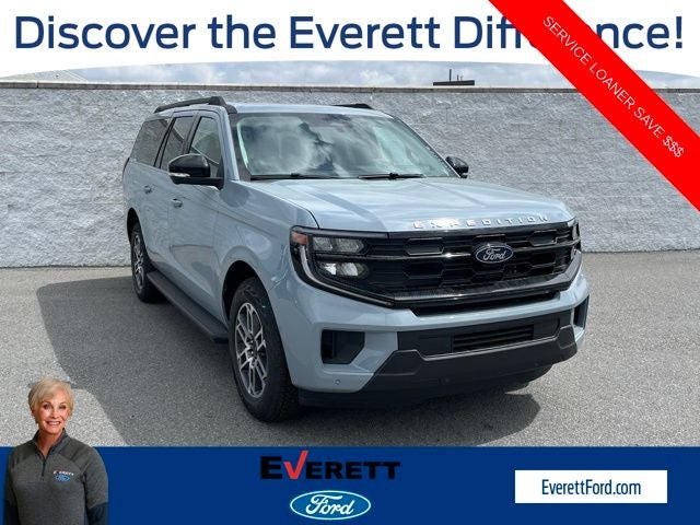 2026 Ford Expedition Max Active in Glacier Gray Metallic Tri-Coat — front three-quarter view