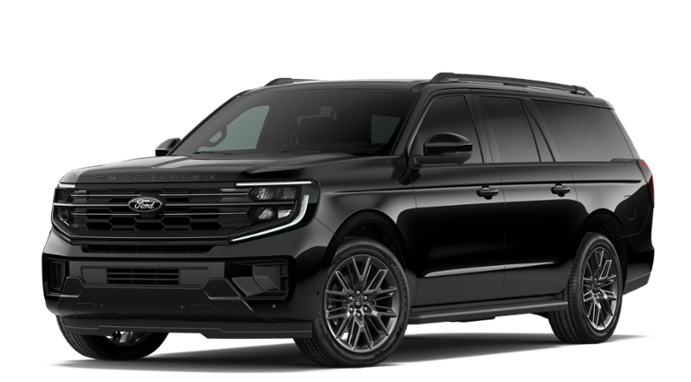 2026 Ford Expedition Max Platinum in Agate Black Metallic — front three-quarter view