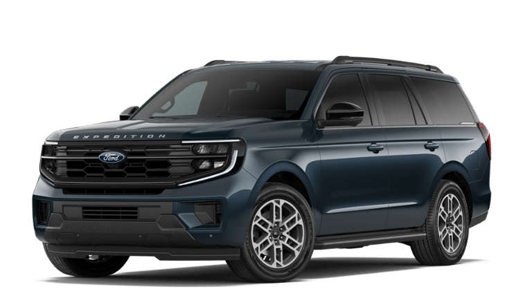 2026 Ford Expedition Active in Stone Blue Metallic — front three-quarter view