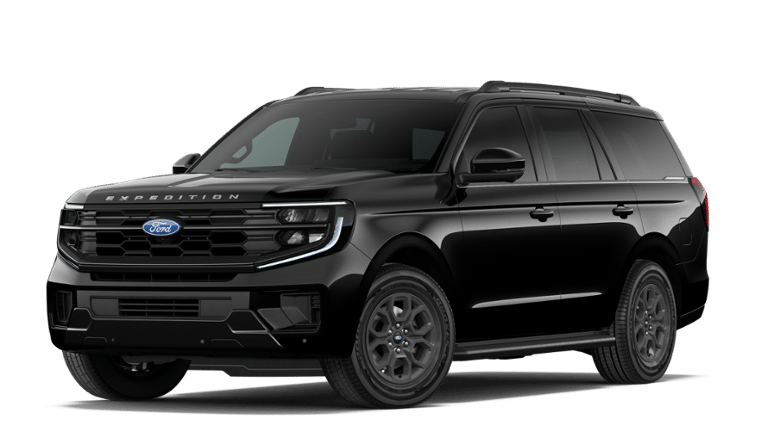 2027 Ford Expedition Active in Black Metallic — front three-quarter view