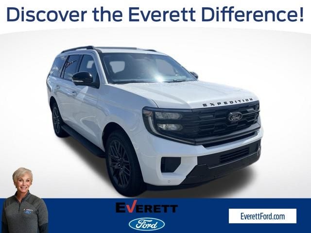 2026 Ford Expedition Platinum in Star White Metallic Tri-Coat — front three-quarter view