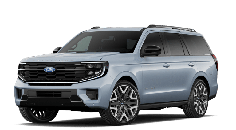 2027 Ford Expedition Platinum in Gray Metallic — front three-quarter view