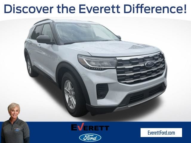 2026 Ford Explorer Active in Space White Metallic — front three-quarter view