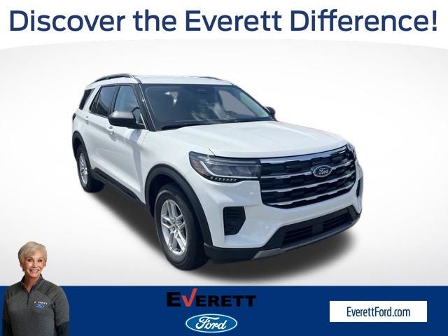 2026 Ford Explorer Active in Star White Metallic Tri-Coat — front three-quarter view