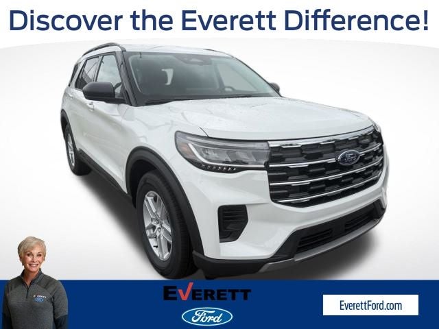 2026 Ford Explorer Active in Star White Metallic Tri-Coat — front three-quarter view