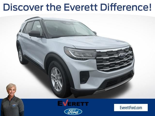 2026 Ford Explorer Active in Space White Metallic — front three-quarter view