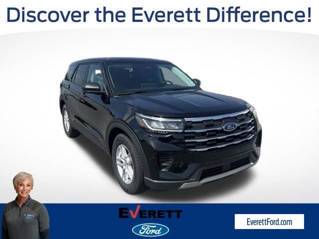 2026 Ford Explorer Active in Agate Black Metallic — front three-quarter view