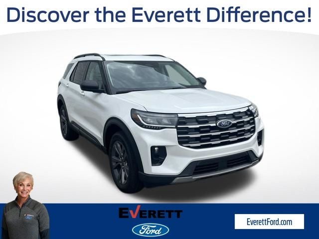 2026 Ford Explorer Active in Star White Metallic Tri-Coat — front three-quarter view