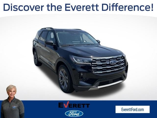2026 Ford Explorer Active in Agate Black Metallic — front three-quarter view