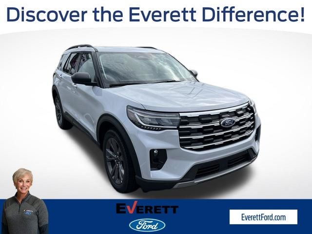 2026 Ford Explorer Active in Space White Metallic — front three-quarter view