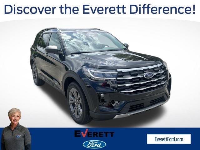 2026 Ford Explorer Active in Agate Black Metallic — front three-quarter view
