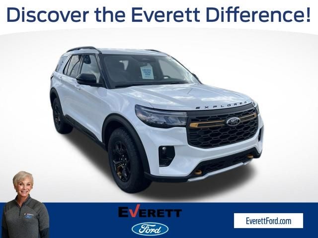 2026 Ford Explorer Tremor in Star White Metallic Tc — front three-quarter view