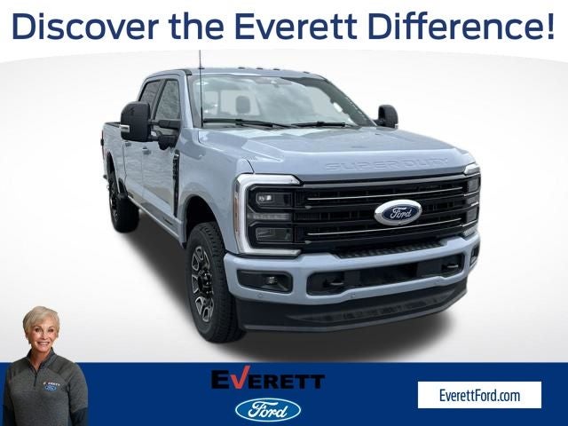 2026 Ford F-250SD Platinum in Glacier Gray Met Tri-Coat — front three-quarter view
