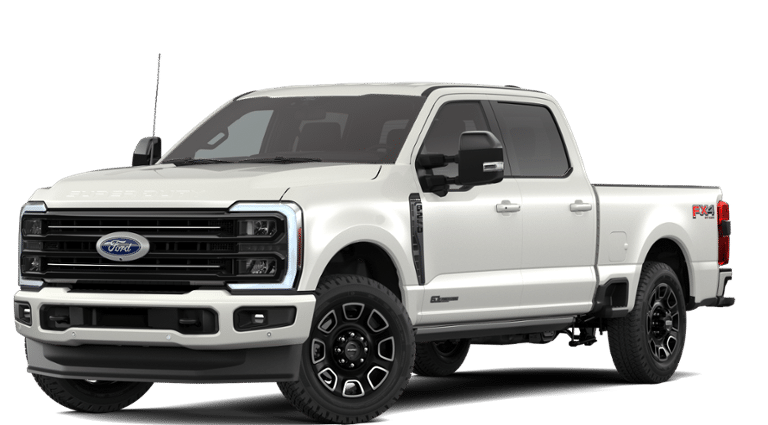 2026 Ford F-250SD Platinum in Star White Metallic Tri-Coat — front three-quarter view