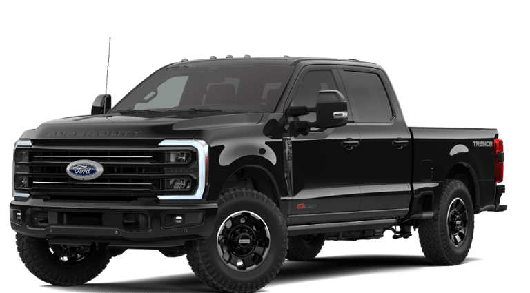 2026 Ford F-350SD Platinum in Agate Black Metallic — front three-quarter view