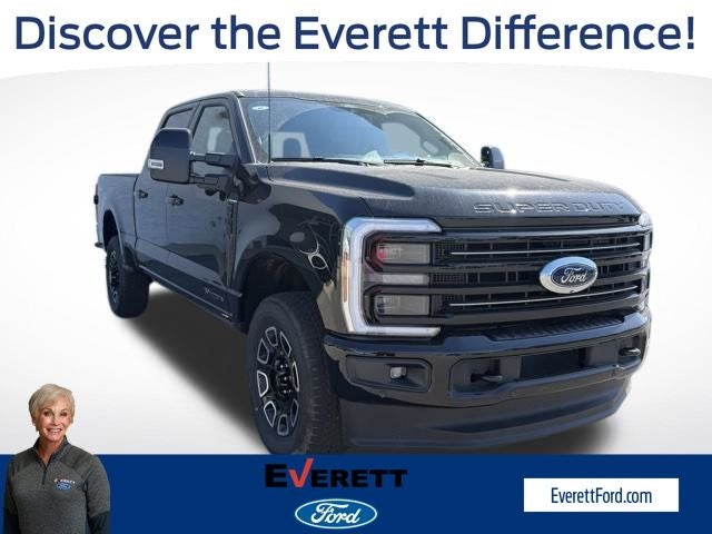 2026 Ford F-350SD Platinum in Agate Black Metallic — front three-quarter view