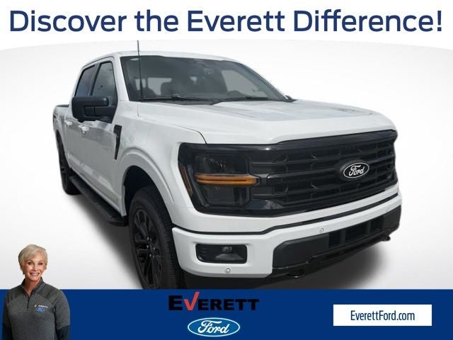 2026 Ford F-150 XLT in Oxford White — front three-quarter view