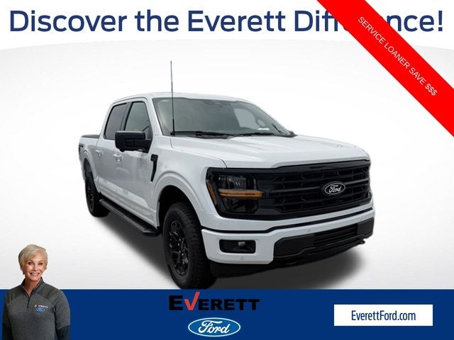 2026 Ford F-150 XLT in Oxford White — front three-quarter view