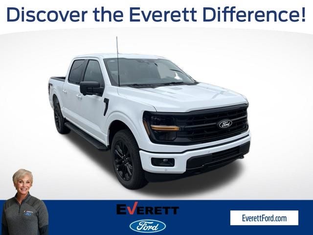 2026 Ford F-150 XLT in Oxford White — front three-quarter view