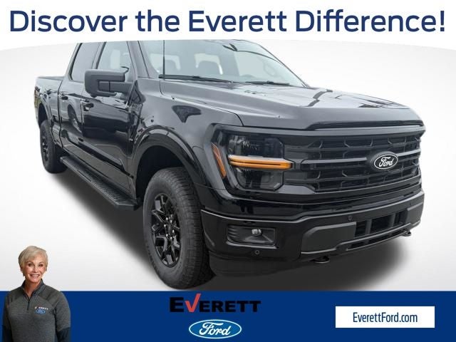 2026 Ford F-150 XLT in Agate Black Metallic — front three-quarter view