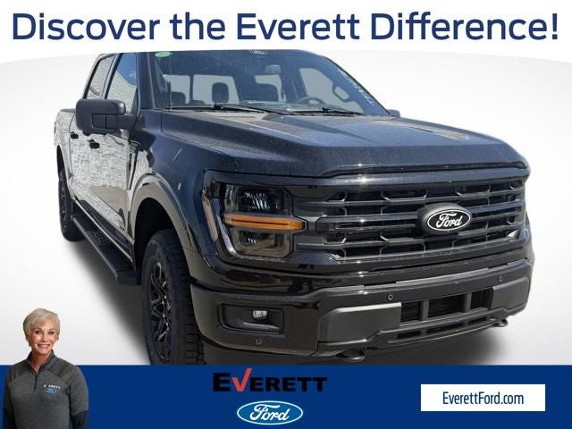 2026 Ford F-150 XLT in Agate Black Metallic — front three-quarter view