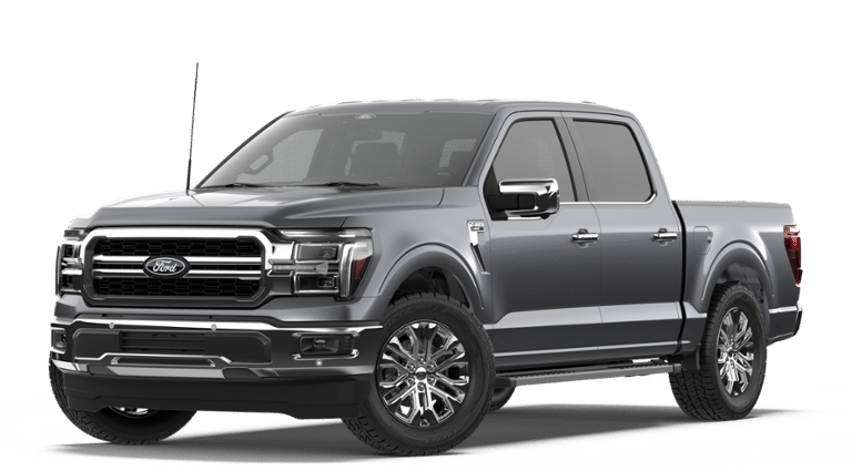 2026 Ford F-150 Lariat in Gray — front three-quarter view