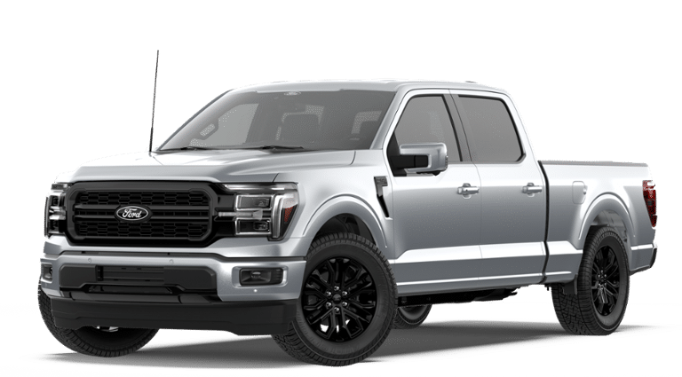 2026 Ford F-150 Lariat in Iconic Silver Metallic — front three-quarter view