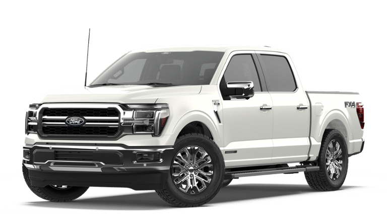 2026 Ford F-150 Lariat in Star White Metallic Tri-Coat — front three-quarter view