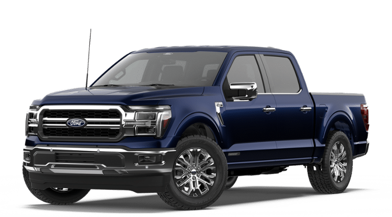 2026 Ford F-150 Lariat in Blue — front three-quarter view
