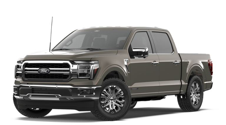 2026 Ford F-150 Lariat in Gray — front three-quarter view