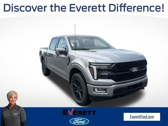 2026 Ford F-150 Platinum in Iconic Silver Metallic — front three-quarter view