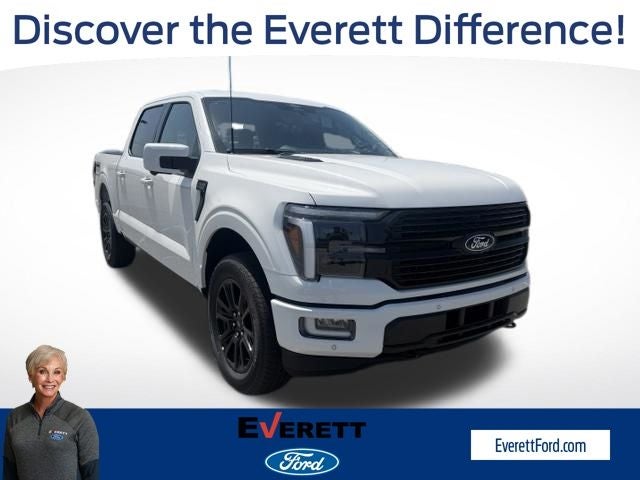 2026 Ford F-150 Platinum in Star White Metallic Tri-Coat — front three-quarter view