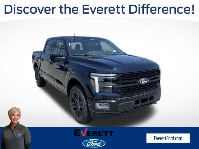 2026 Ford F-150 Platinum in Antimatter Blue Metallic — front three-quarter view
