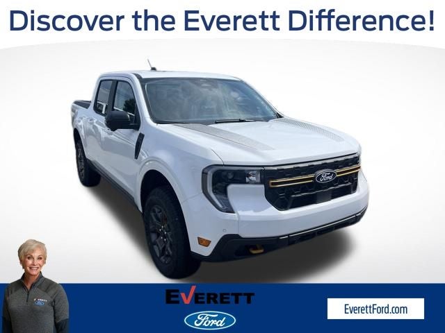 2026 Ford Maverick Tremor in Oxford White — front three-quarter view