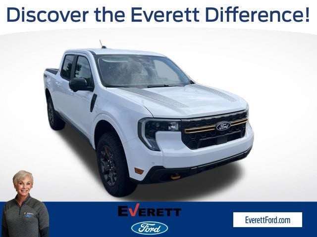 2026 Ford Maverick Tremor in Oxford White — front three-quarter view