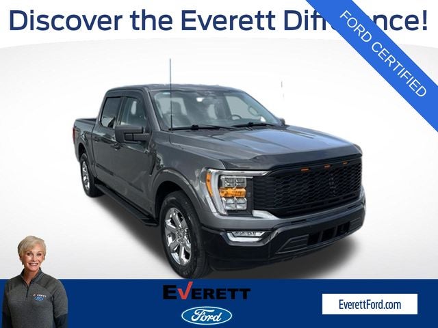 2023 Ford F-150 XLT in Gray Metallic — front three-quarter view