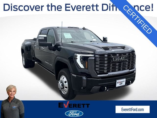 2024 GMC Sierra 3500HD Denali Ultimate in Onyx Black — front three-quarter view