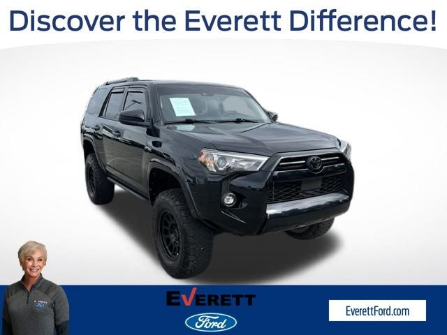 2021 Toyota 4Runner Trail in Midnight Black Metallic — front three-quarter view